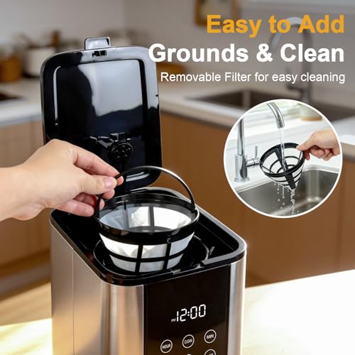 13.19 Inch Programmable 10-Cup Coffee Maker with Strong Brew & Keep Warm