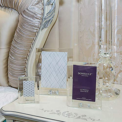 5x7 Crystal Picture Frame with Gift Box - Decorative Photo Frame for Wedding & Home Gifts