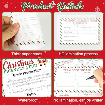 Christmas Family Feud Card Game XMAS Party Game for Adults & Kids