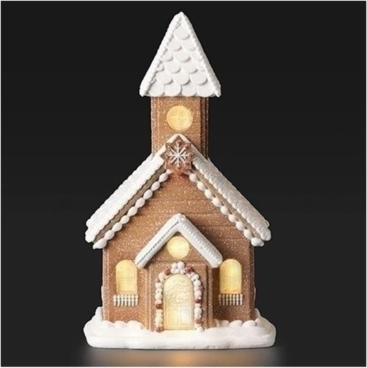Roman Lighted Church Gingerbread House - 15-Inch Christmas Collectible Decoration