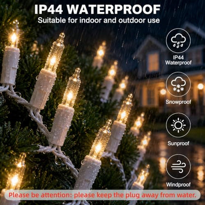 Warm White Christmas Lights 21ft 100 Incandescent Mini Bulbs Connectable