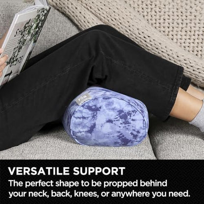 Squishy Support Cushion Pillow - Tie Dye Indigo, 12x7 Inches, Travel & Bed Support