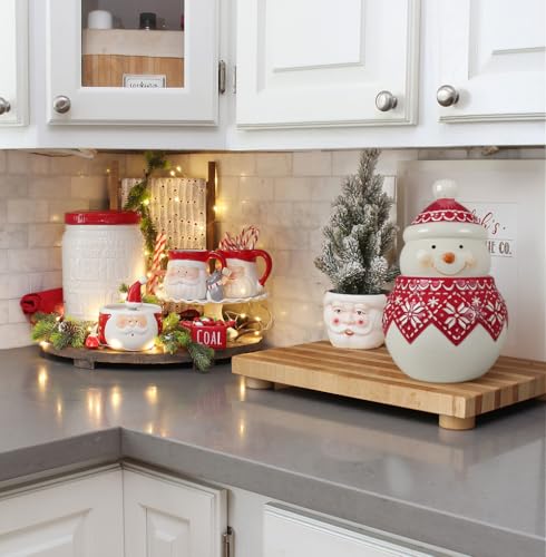Frosty Snowman Cookie Jar - Holiday Decor for Kitchen Storage & Gifts - Festive Snowman