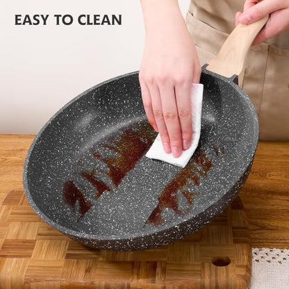 12 Inch Nonstick Granite Frying Pan Skillet - Durable & Easy Clean
