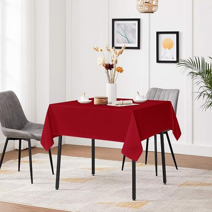 Christmas Red Square Tablecloth 85x85 Inch Fabric - Sancua