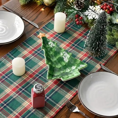 Christmas Table Runner Green Red Plaid 108 Inch Long Festive Holiday Decor