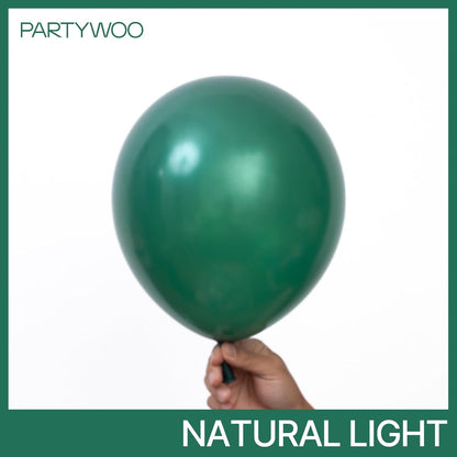 PartyWoo Dark Green Balloons - 50 Pcs 12 Inch Pearl Emerald Forest Green for Baby Shower & Birthday Decor