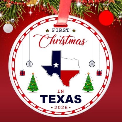 First Christmas in Texas Ornament - Texas State Keepsake Christmas Decoration