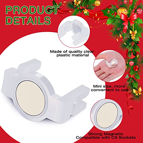 Macarrie Magnetic Christmas Light Clips - 50 Pack for C7 C9 Bulbs Outdoor