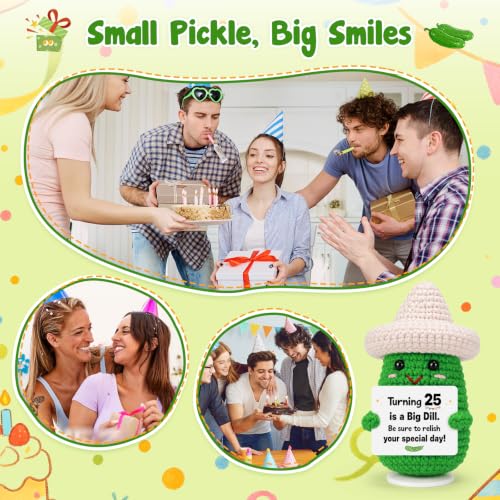 Funny 25th Birthday Gift Crochet Pickle - Humorous Party Decor for Her & Him
