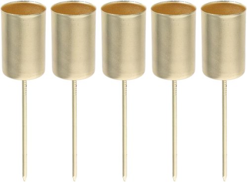 ABOOFAN Taper Candle Holders - 5pcs Golden Candle Holder Stakes for Christmas Table Centerpieces