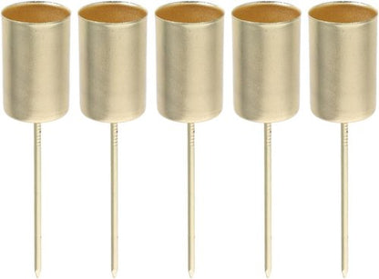 ABOOFAN Taper Candle Holders - 5pcs Golden Candle Holder Stakes for Christmas Table Centerpieces