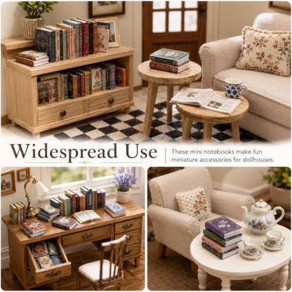 Miniature Dollhouse Books Set - 200 Tiny Decorative Books for Dollhouses and Crafts