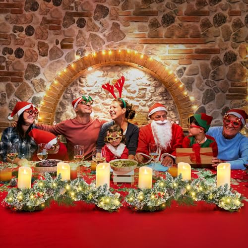 Christmas Table Centerpiece Decorations Bright Style - Set of 4