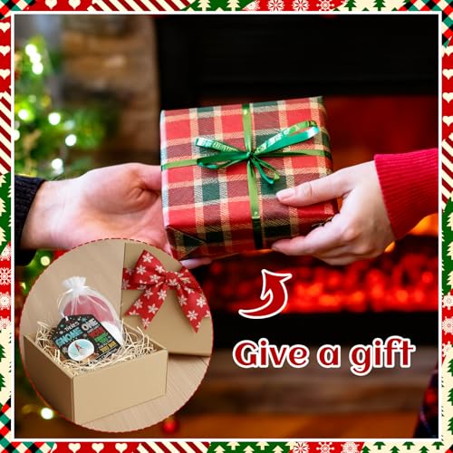 25 Pack Christmas Gnome Ornaments Gift Set with Greeting Cards & Bags - Festive Holiday Decor