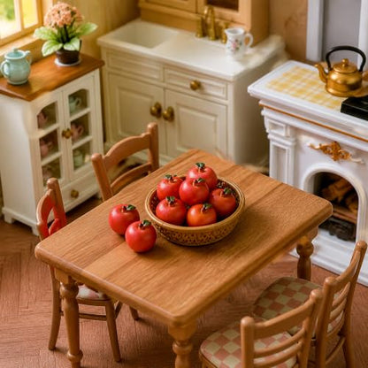 Miniature Red Resin Apples Set - 10 Tiny 0.5 Inch Food Props & Decor
