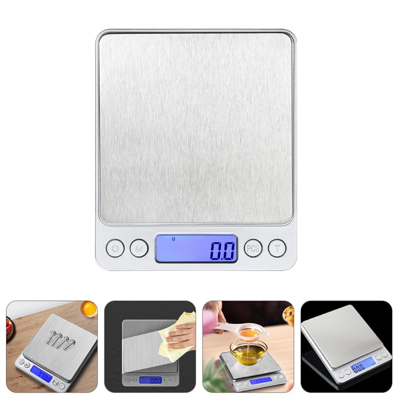 Skiennix High Precision Digital Kitchen Scale - Large LCD Display | Portable 5.11" x 4.13" x 0.59" for Baking & Cooking
