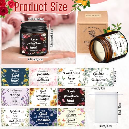 Christian Candle Set with Bible Verses and Cards - Scented Religious Candles Gift Set