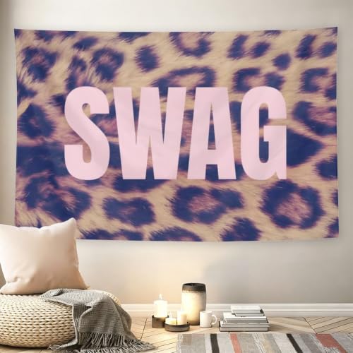 SWAG Leopard Wall Tapestry - Y2K Street Decor for Bedroom Dorm