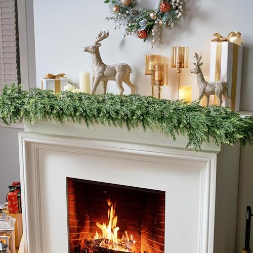 6ft Artificial Christmas Cedar Garland with Realistic Pine Design for Holiday Decor