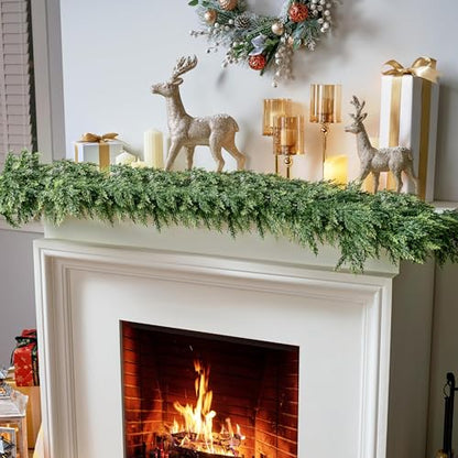 6ft Artificial Christmas Cedar Garland with Realistic Pine Design for Holiday Decor