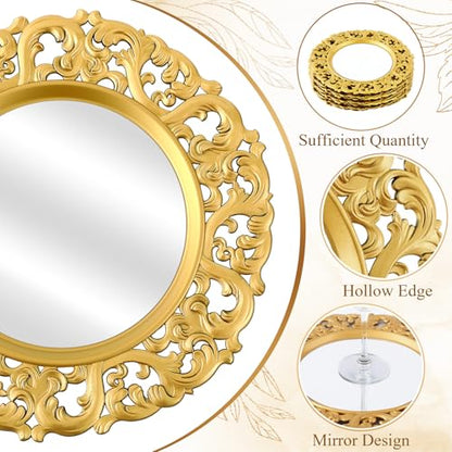 Maxdot 24 Gold Mirror Charger Plates 13 Inch Baroque Dinner Decor Set