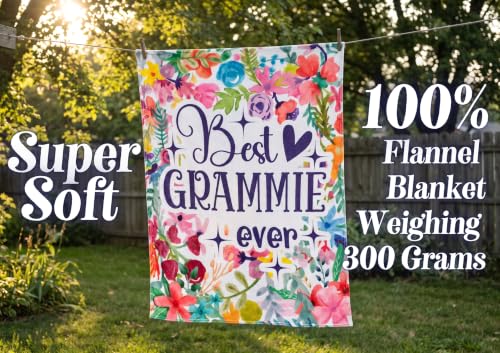 Warm Grammie Gift Flannel Throw Blanket 60x80 Inches with Sentimental Flowers