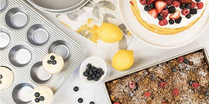 USA Pan Bakeware Nonstick Quarter Sheet Pan Set with Silicone Mat | Durable & Easy to Clean