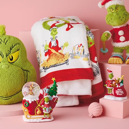 Hallmark Dr. Seuss's How The Grinch Stole Christmas Throw Blanket 50x60 - Holiday Cozy Decor