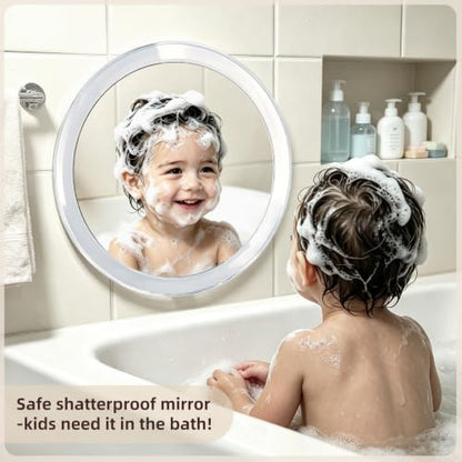 Large Fogless Shower Mirror for Bathroom Shaving & Grooming with Suction Cups