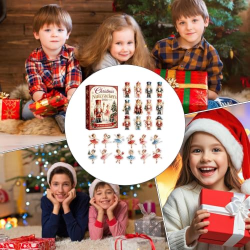 Christmas Nutcracker Advent Calendar with 24 Acrylic Dancer & Nutcracker Ornaments