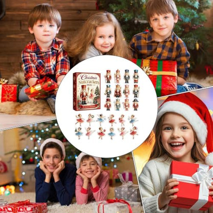 Christmas Nutcracker Advent Calendar with 24 Acrylic Dancer & Nutcracker Ornaments