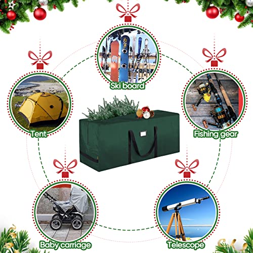 Heavy Duty 9 Ft Christmas Tree Storage Bag with Reinforced Handles - Green