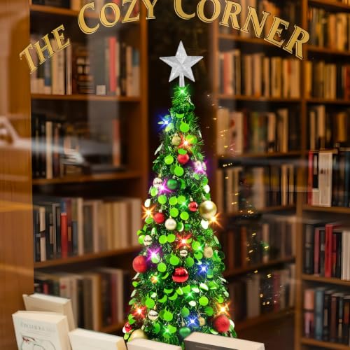 Green 3ft Collapsible Christmas Tree with Lights and Ornaments - Holiday Decor