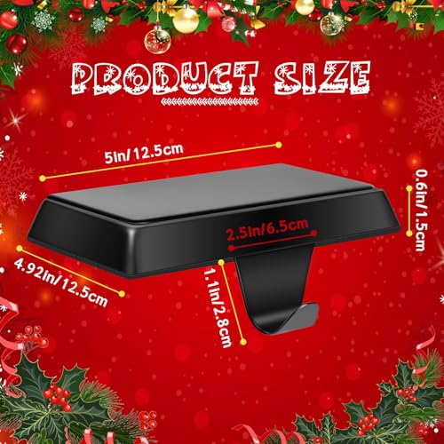 Heavy Duty Metal Christmas Stocking Holders - Black, Pack of 4