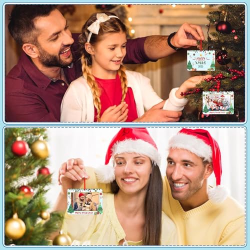 FaCraft Personalized Photo Frame Christmas Ornament A-White - Keepsake Xmas Gift