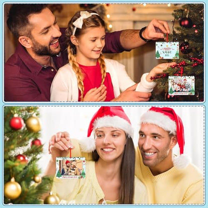 FaCraft Personalized Photo Frame Christmas Ornament A-White - Keepsake Xmas Gift