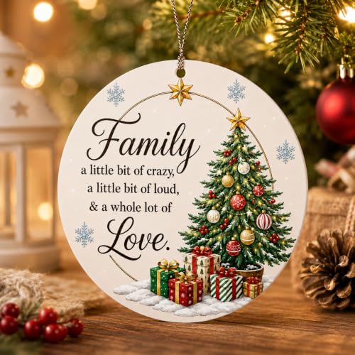 Family Christmas Ornament 2026 with Tree Design, Heartfelt Holiday Gift for Loved Ones, Variation: Family 1 16.10 11