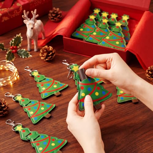 Abbylike Christmas Tree Lipstick & Lip Balm Holder Keychain - Bulk 20 Pcs
