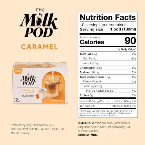 Caramel Latte Milk Pod for Keurig K-Cup - 1 Count, Compatible with Coffee Maker