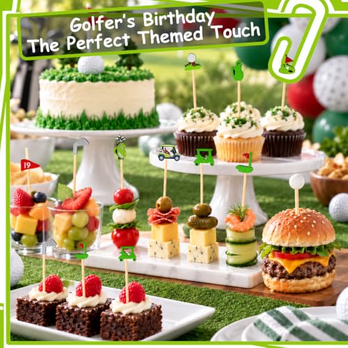 Golf-Themed Cocktail Picks - 200 Bamboo Appetizer Skewers for Parties