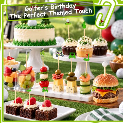 Golf-Themed Cocktail Picks - 200 Bamboo Appetizer Skewers for Parties
