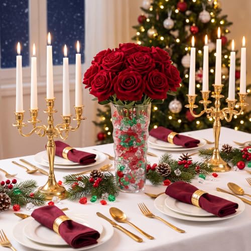 Christmas Acrylic Gems Set - Red, Green & Clear Fake Crystals, 570 pcs