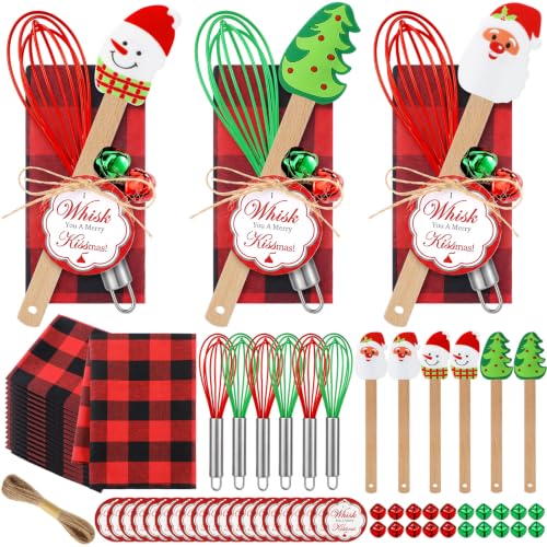 Christmas Spatula Baking Gift Set - Red Green Wood Handles, 18pcs