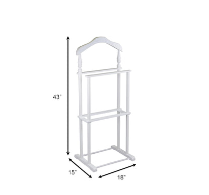 Proman Products Sakura Twin Valet with Wooden Hanger, Trouser Bar & Tie Bar, White
