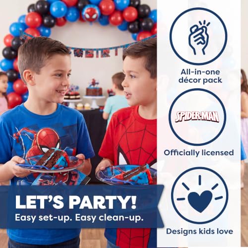 Spider-Man Birthday Decorations Set with Banner, Plates & Napkins