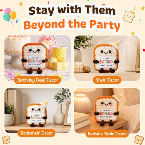 Orange Birthday Toast Decor - Handmade Crochet Celebration Keepsake