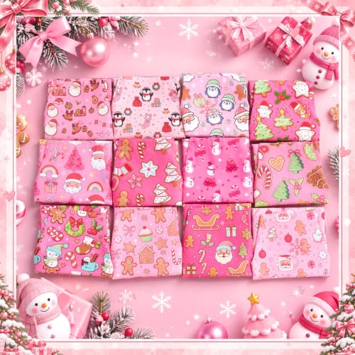Christmas Apron Bulk Pack for Adults - Cute Pink Style, 12 Pieces