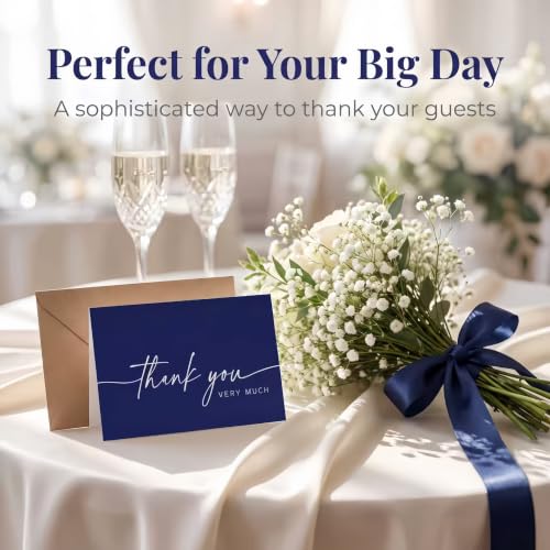 52 Pack Thank You Cards with Kraft Envelopes and Stickers Set