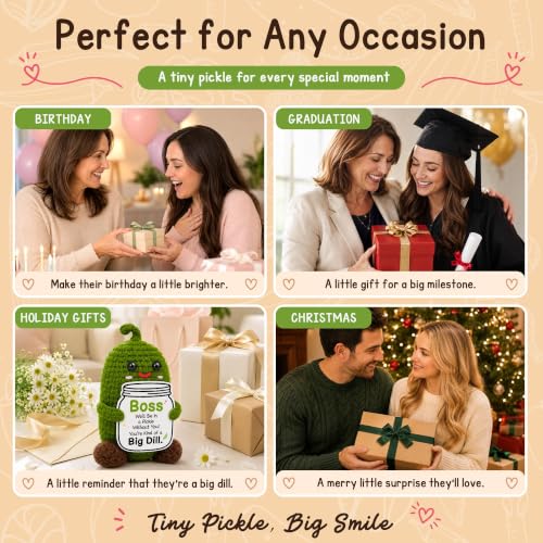 Bosses Day Gifts for Women Men - Funny Appreciation Crochet Pickle - Variation of THIS listing